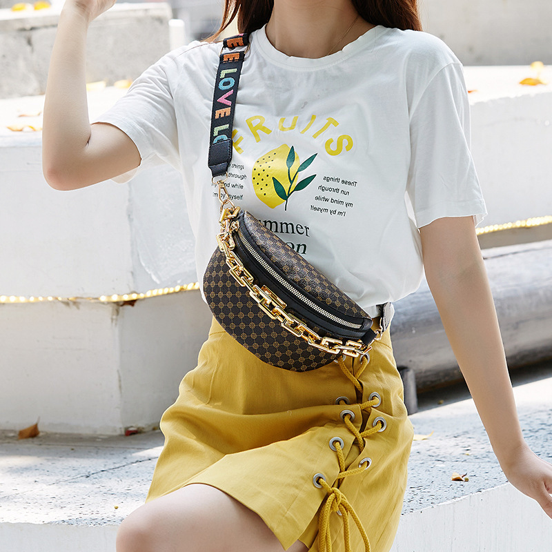 Leopard Print Womens Waist Bag Fashion Chain Fanny Pack Mobile Wallet High Quality Shoulder Cross Body Bag Womens Simple Chest Bag 250206