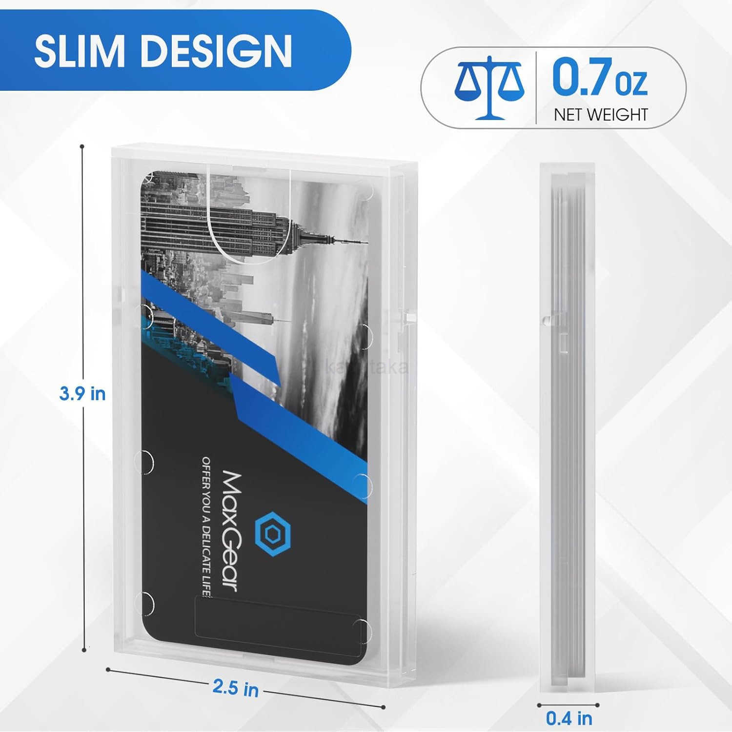 3 Pack Plastic Business Card Holder Clear Card Case for Men Women Slim Professional CARDs Carrier for Business Cards Super Light 39 x 25 x 04 inches Z