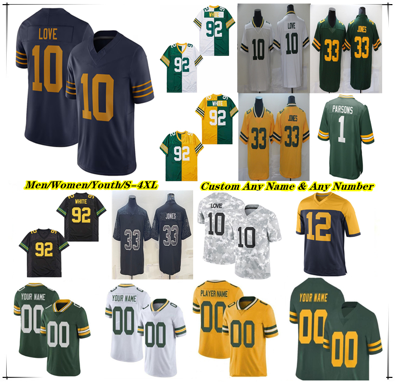 Micah Parsons Love Josh Jacobs Jerseys Football Emanuel Wilson Jayden Reed Tucker Kraft Xavier McKinney Matthew Golden Quay Walker Malik Willis Christian Watson 4X