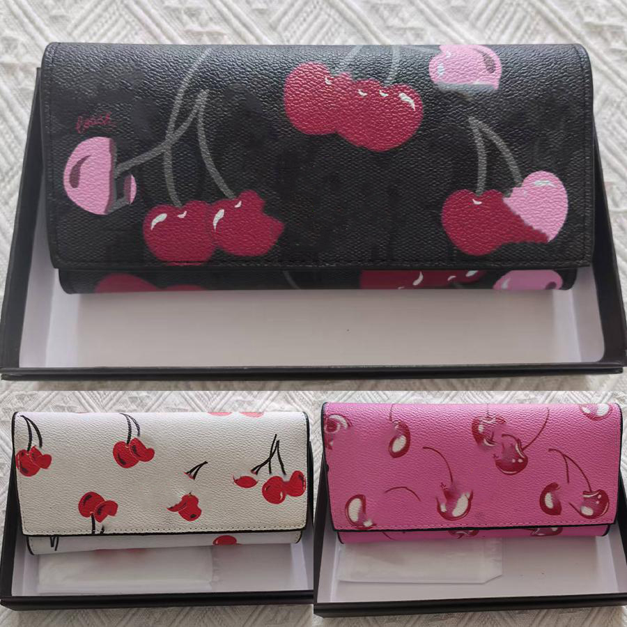 cherry designer wallet womens high quality luxury wallets for women designers woman portefeuille card holder zippy leather small Designer purse wallet