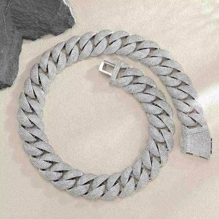 VOAINO Custom 14K 18k Gold 21mm 6 Rows Hip Hop Iced Out Diamond Necklace Cuban Link Chain for Men Women