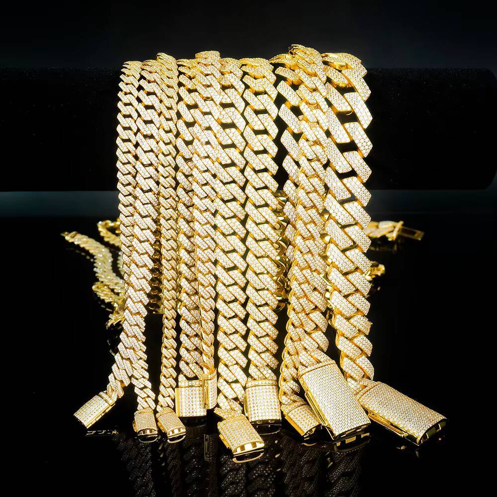 18MM20MM Big Cuban Link Chain for Men Thick Iced Out Chain 18K Gold Plated Moissanite Cuban Necklace Miami Cuban Necklace