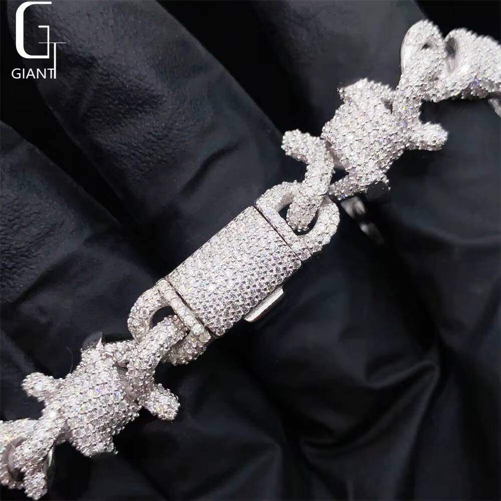 New Design Bracelet Iced Out Hip Hop Jewelry 925 Silver Moissanite Diamond Bracelets Lucky Chain Bracelets Unisex