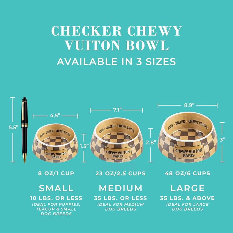 Designer Dog Bowl and Placemat, Pet Food Water Bowls Melamine Non-Slip Skid Proof Heavy Duty for Small Medium Large Dogs Cats Puppies, Luxury Style, B