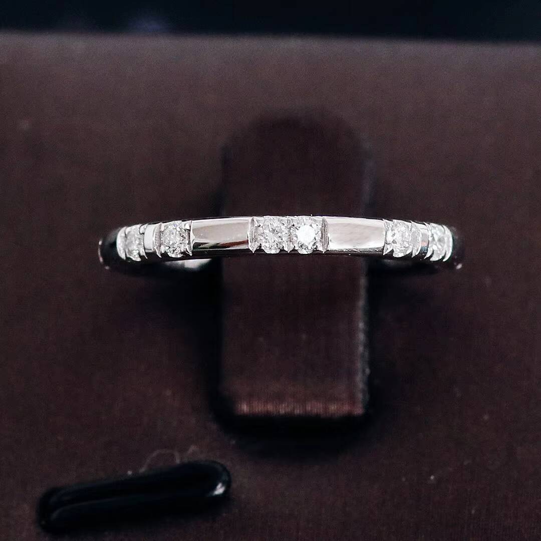 Provence 18k 14k Gold Moissanite Ring Gold Round Lab Created Moissanite Diamond Band Wedding Rings