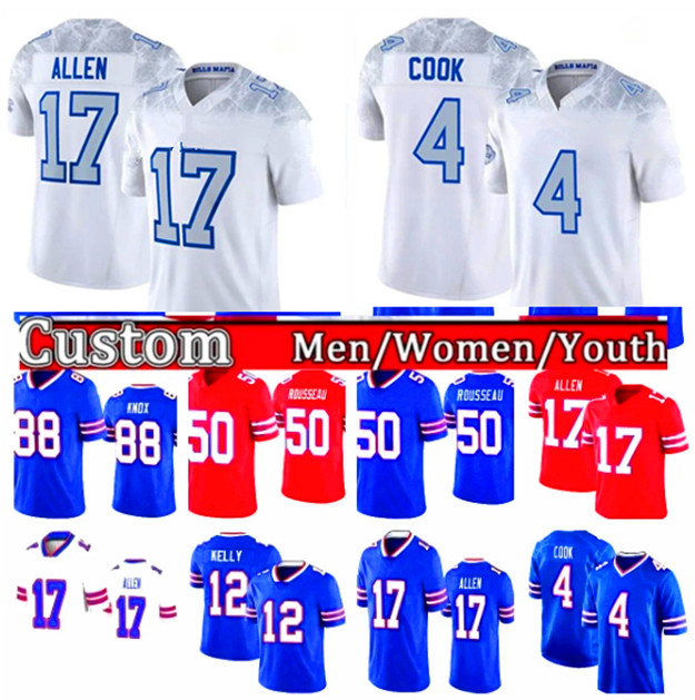 BuffalosBills Bill 17 Josh Allen Jersey Football Amari Cooper Keon Coleman Dawson Knox Buffaloes Billss Jim Kelly Dalton Kincaid Von Miller James Cook Dion Dawkins