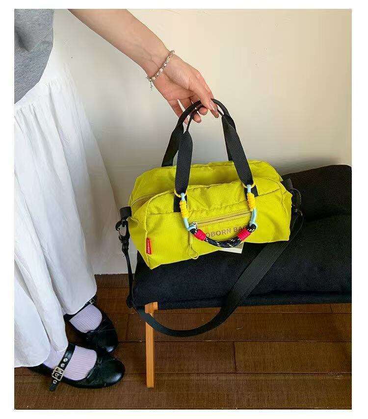 2025 Summer Single Shoulder Crossbody Handbag Fashion Casual Orange Nylon Zipper Backpack