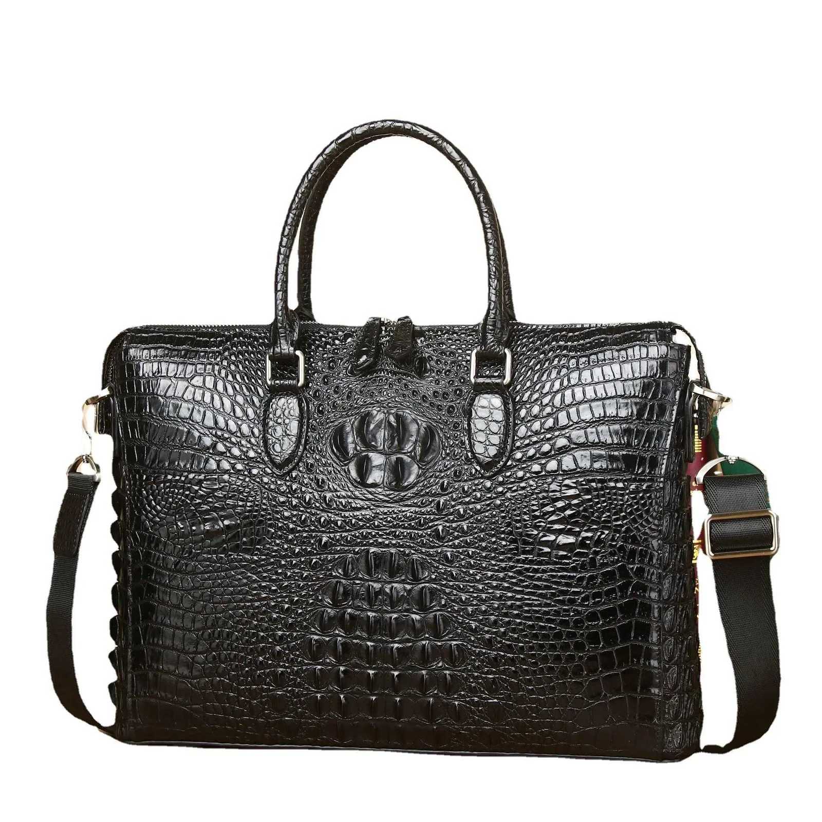 2025 New alligator Laptop Bags Cow Genuine Leather Mens Briefcase Male Handbags Men Messenger 14 Inch Computer Bag Z250906