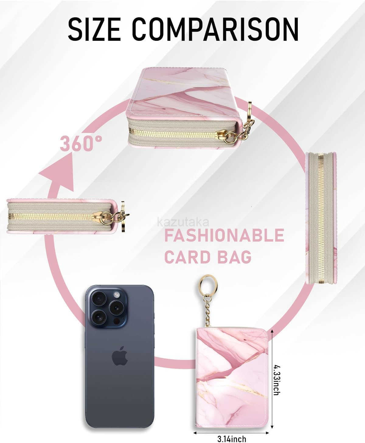 Holder Stylish RFIDBlocking Womens Slim Wallet Perfect for Business and Everyday Use Keep Your Belongings Safe and Organized Pink Marble Z250906