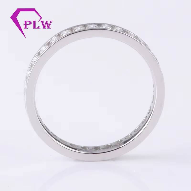 Provence Gem Pt950 Channel Setting Melee 2mm Moissanite Eternity Band Sit Flush Engagement Ring