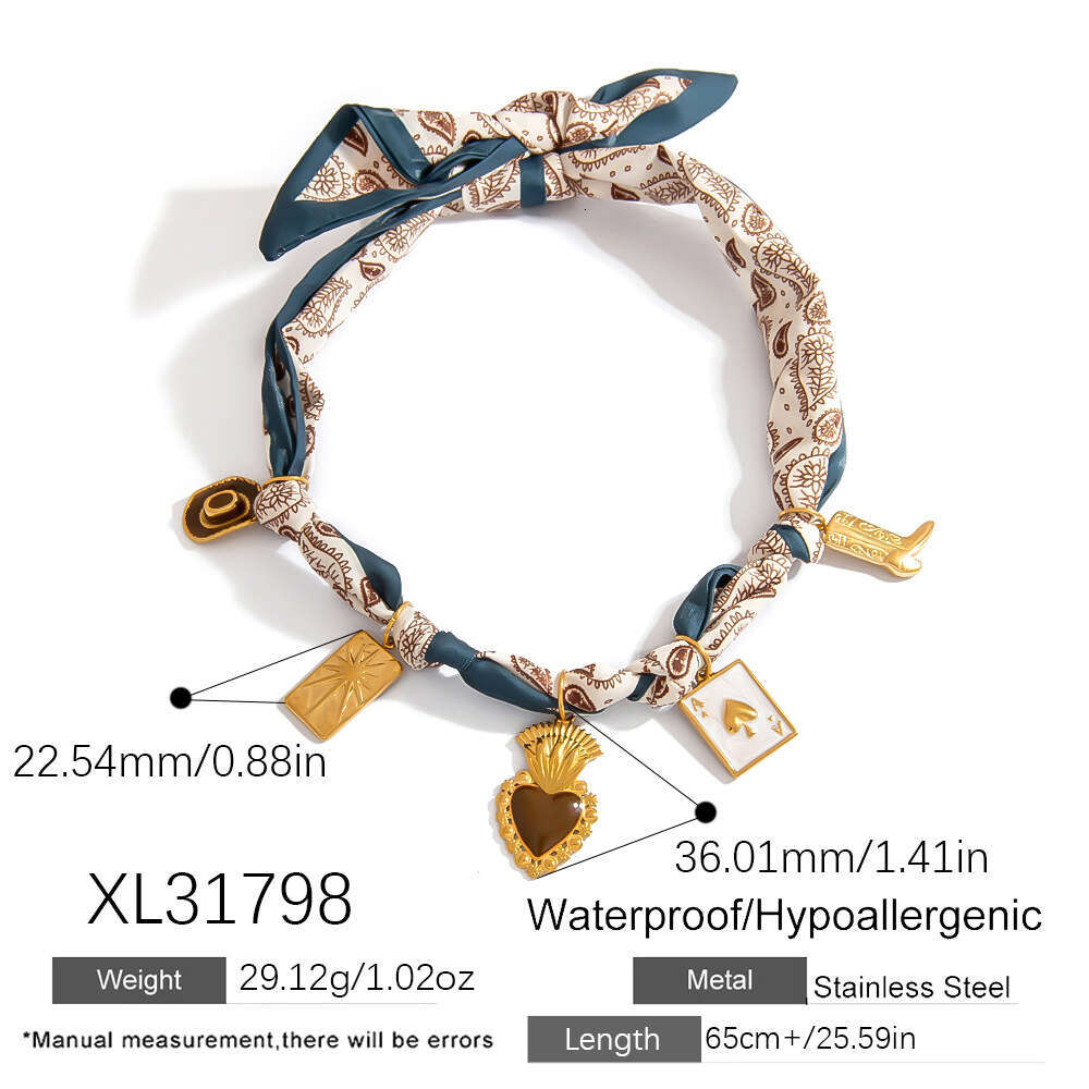 DH collections DIY Rope - Knot Necklace with 18K Gold - Plated Pendant for Women