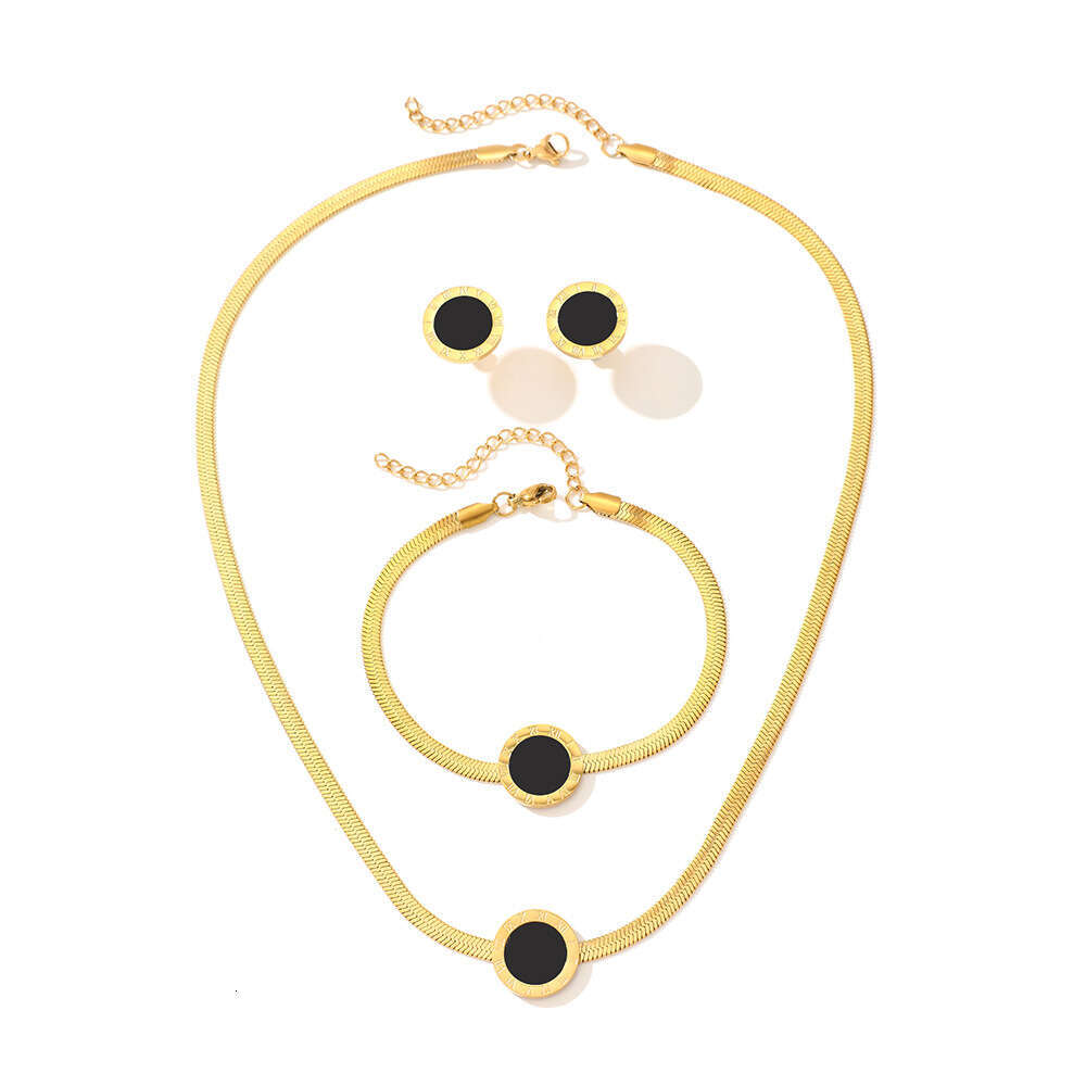 DH collections: Korean - style Stainless - steel Roman Numeral 3 - piece Set - Unique and Versatile