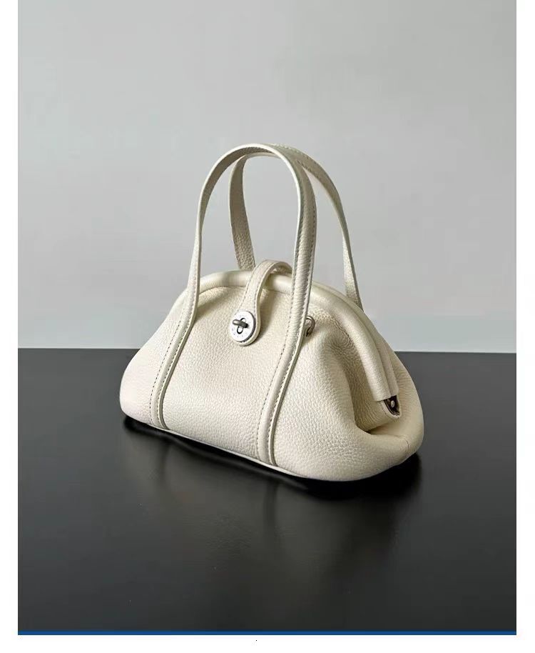 new leather clip catfish bag luxury bag one layer cowhide shell bag shoulder bag designer bag dumpling bag leisure shoulder bag