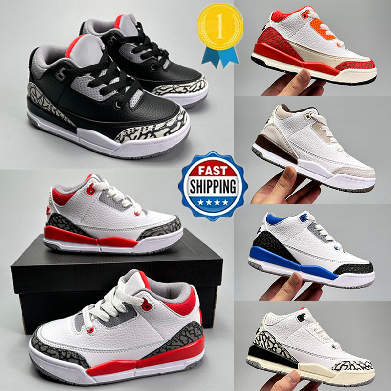 Kids shoes 3 Running Shoes Toddler designer 3s basketball shoe J3 childrens shoes sneaker girls boys White Black sports sneakers size 24-35