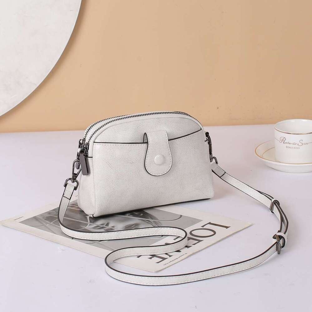 Genuine Leather 2025 New Women's Trendy Summer Fashion Ladies Phone Mom Single Shoulder Crossbody Bag