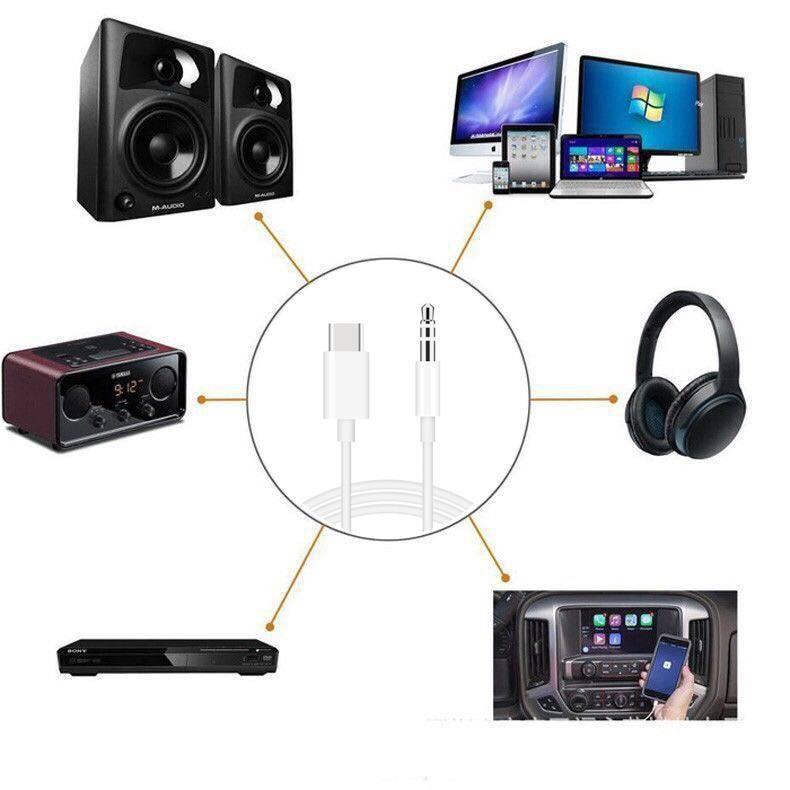 Cable USB-C TO Jack 3.5MM AUX Audio Cable Durable Hi-Fi Stereo Adapter for Headphones Car Audio and Speakers