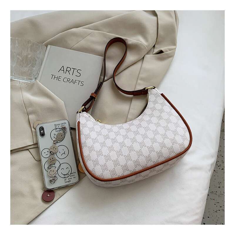 Elegant Ladies' Shoulder Handbag - Sleek Half-Moon Shape