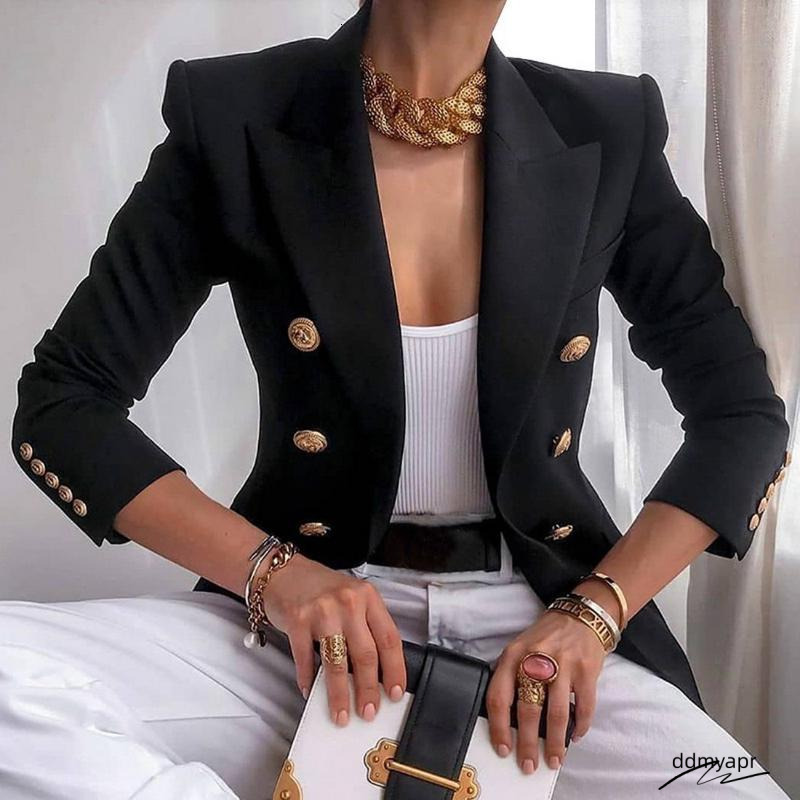 Women Jacket Double Breasted Haruku Blazer Slim Fitting Female Coat Office Ddmydec Ladies Outfit AAA Discount For In-Store Purchases
