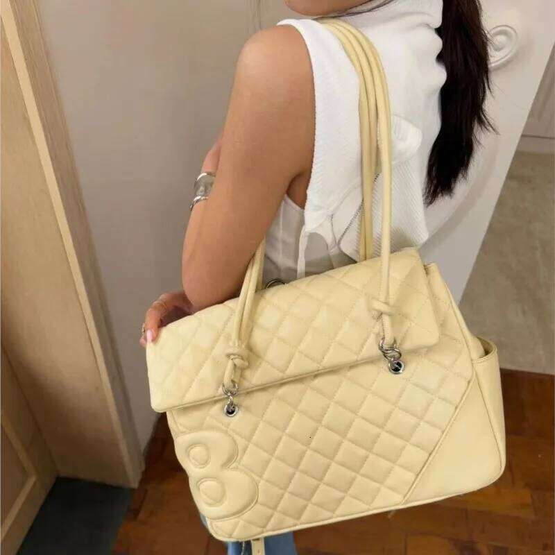 JIAERDI High Street Yellow Large Capacity Handbag Purse Hot Girls Leather Soft Casual Shoulder Bags Ladies Travel Y2k Mochila