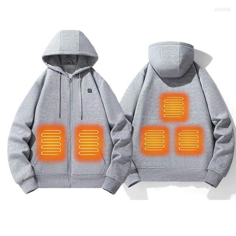 Men's Jackets Winter USB Heating Jacket Heated Hoodie Anime Hoodies Men Streetwear Sweatshirt Clothes