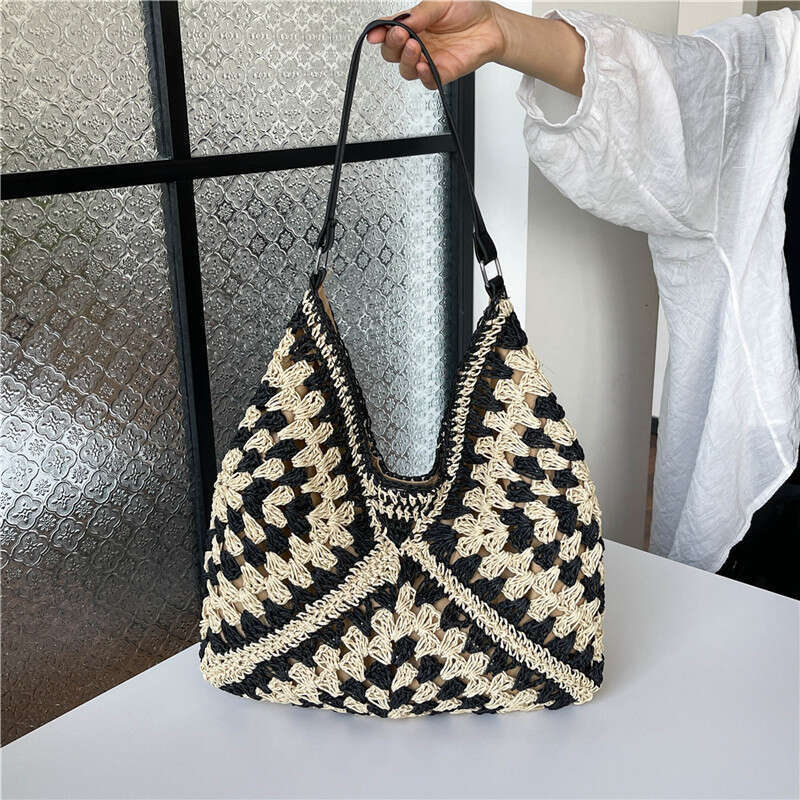 Internet Celebrity Large Capacity Woven for Women 2024 Summer New Single Shoulder Straw Casual Beach Bag