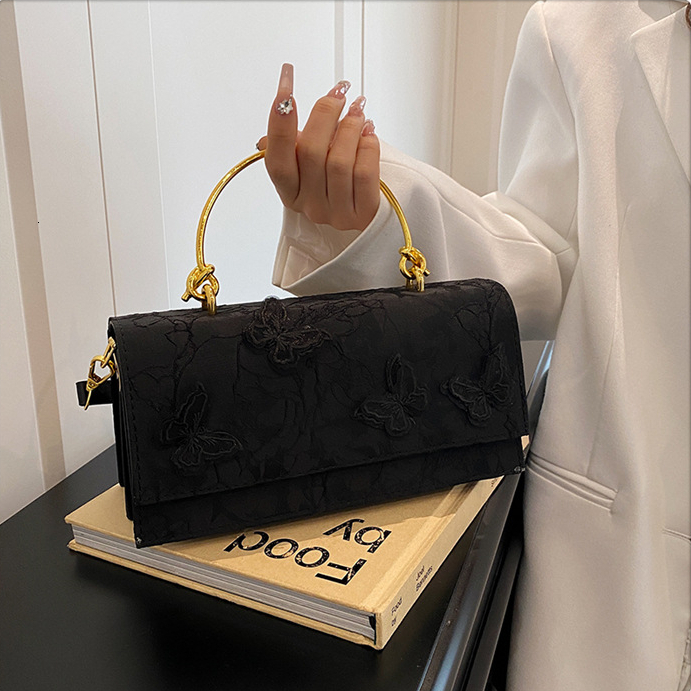 2025 new collection Women's Shoulder Bag New Niche Butterfly Flower Small Square Bag Fashion Chain Women's Crossbody Bag Autumn New Designer