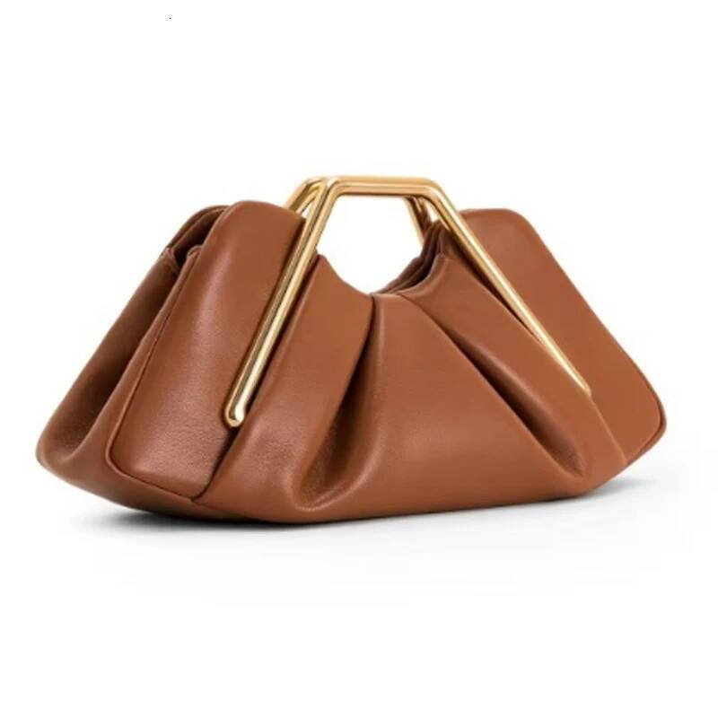 Fashion Vintage Gold Metal Handle Shoulder Women Handbag Lady Tote Hand Bag Purse high-quality