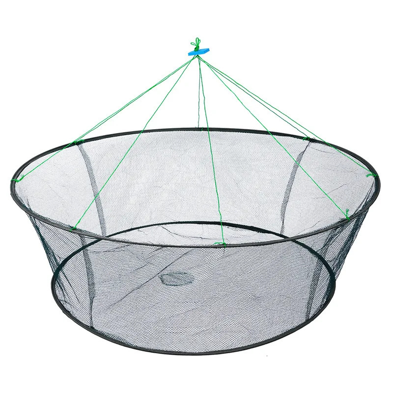 80CM Loose Mouth Folding Drop Fishing Net Shrimp Catcher Tank Casting Network Fish Eels Trap Cage Prawn Bait Crab Netting 250905