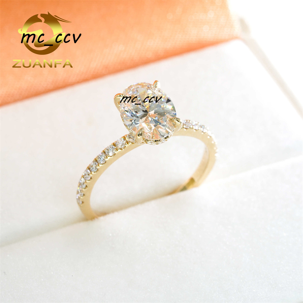 Zuanfa Top Quality Women Wedding Engagement Jewlery Round Lab Grown Diamond HPHT CVD Diamond Ring