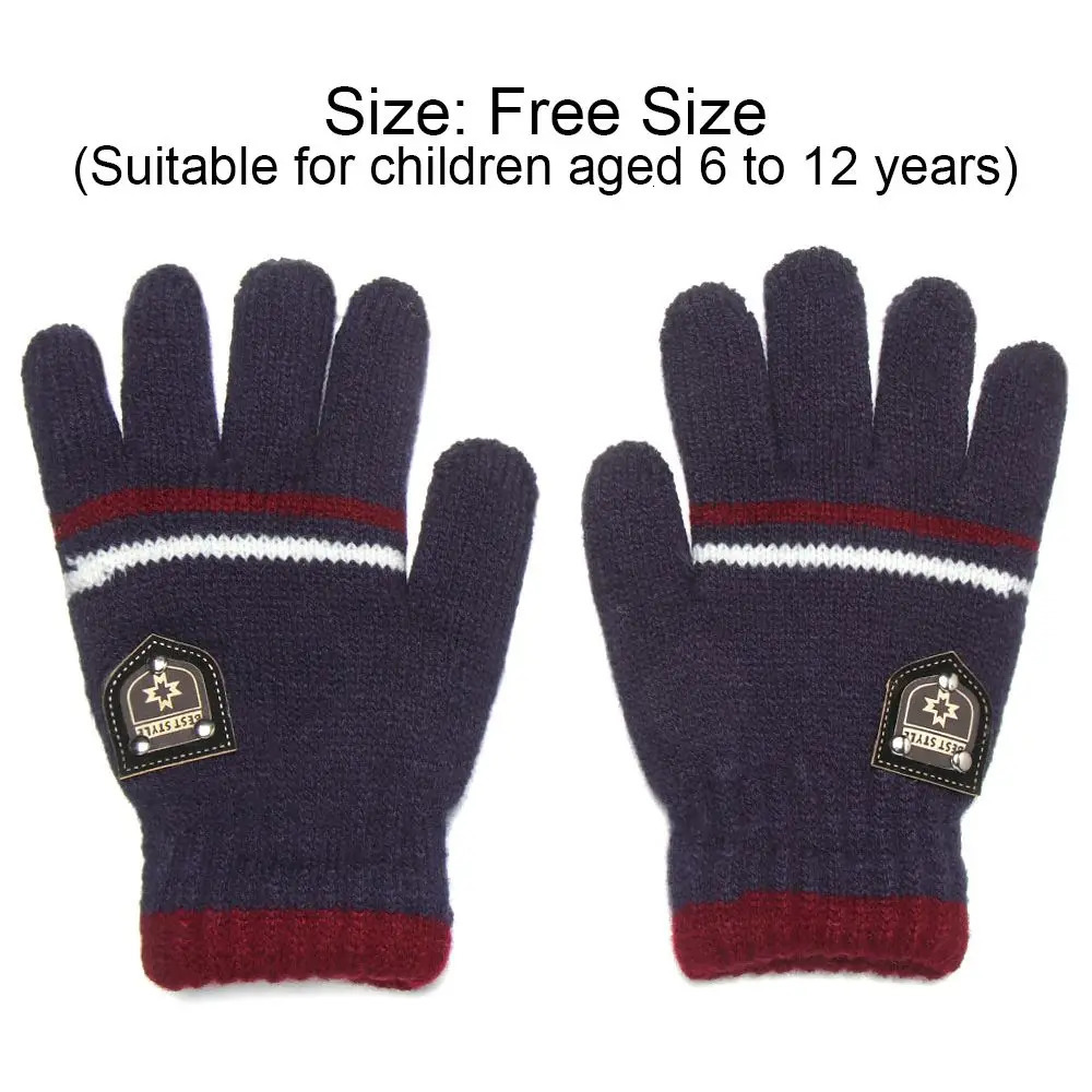 Kids Gloves Winter Full Finger Knitted Soft Children Mittens 612Y Boys Girls Thick Keep Warm Autumn Glove 250905