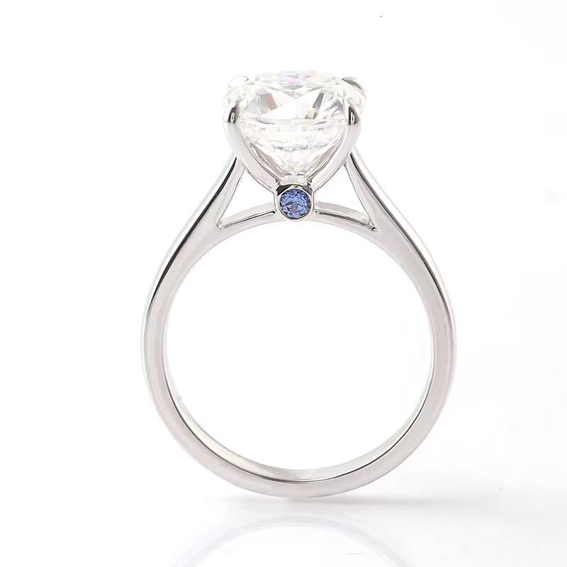 95mm Cushion Cut Moissanite Ring Big Size Stone 14k White Gold Ring Hot Sale Classic Style Fine Jewelry Rings