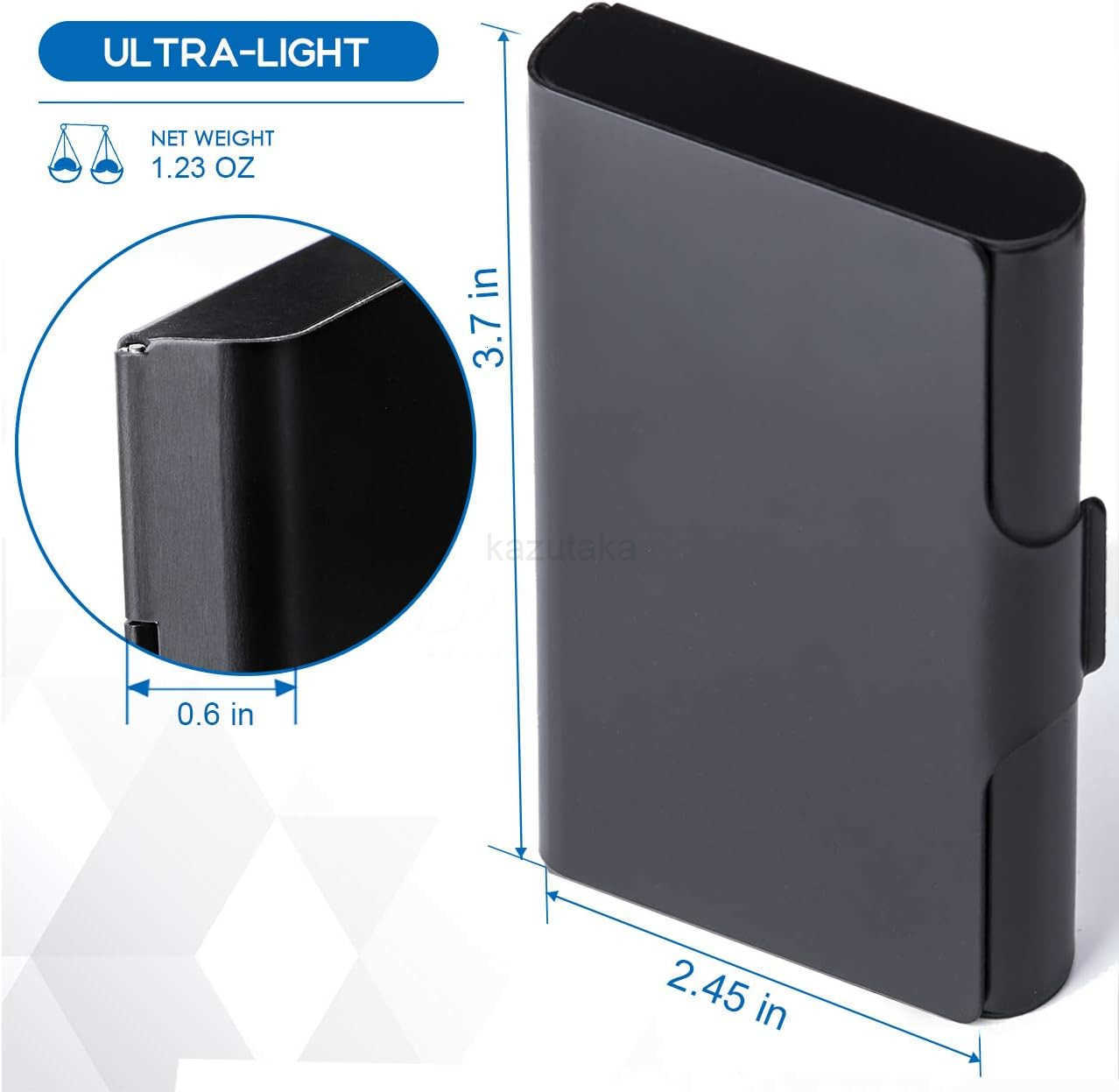 Aluminum Business Card Holder for Men Women Professional Business Card Case Wallet Name Cards Holder Capacity 2230 Cards 37 x 245 Super Light Black Z2