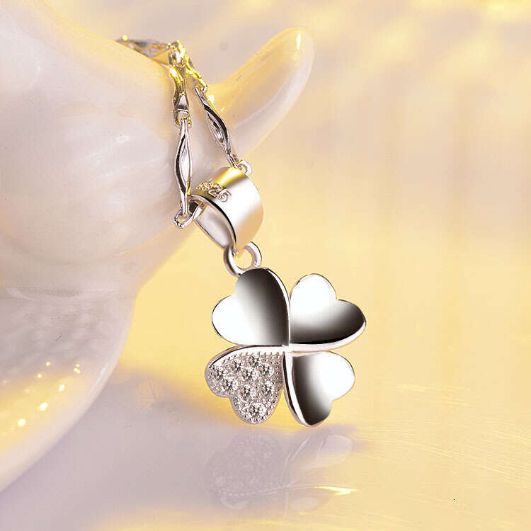 DHpet S925 Sterling Silver Four - Leaf Clover Pendant for Women