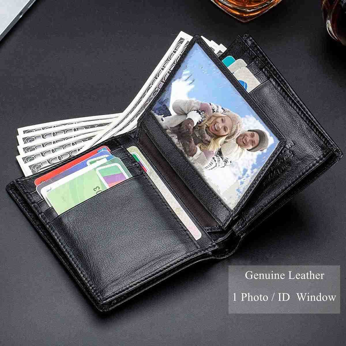 Large Capacity Genuine Leather Bifold WalletCARD Holder for Men with 15 Card Slots QB027 Z250906