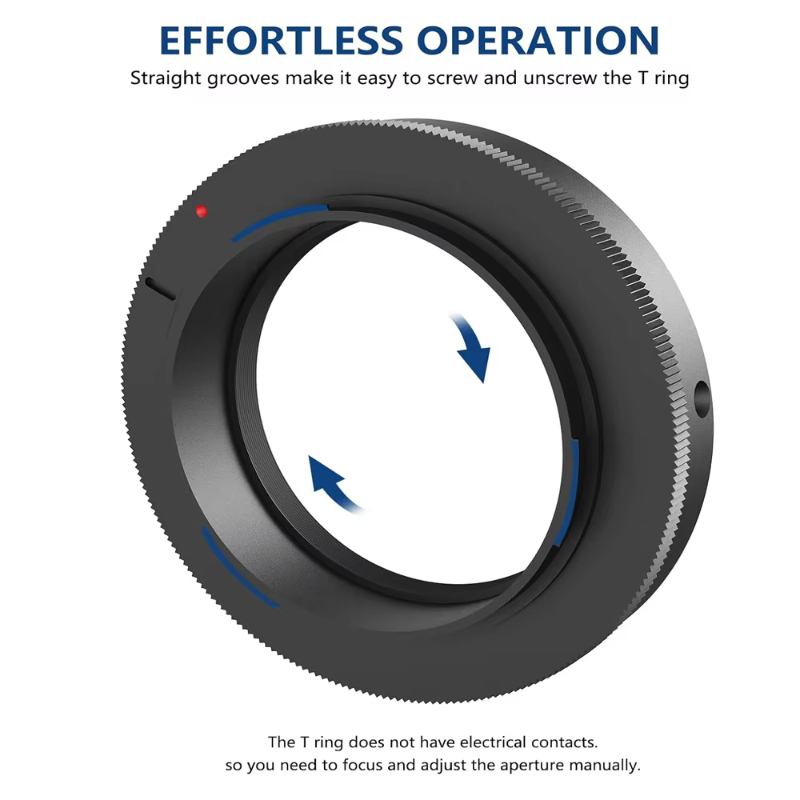 T/T2 Lens Adapter Ring Mount Manual Focus Lens T2-EOS T2-AI T2-NEX T2-PK for Canon Nikon Sony M4/3 Panasonic Pentax Olympus FUJI Mirrorless Digitial C