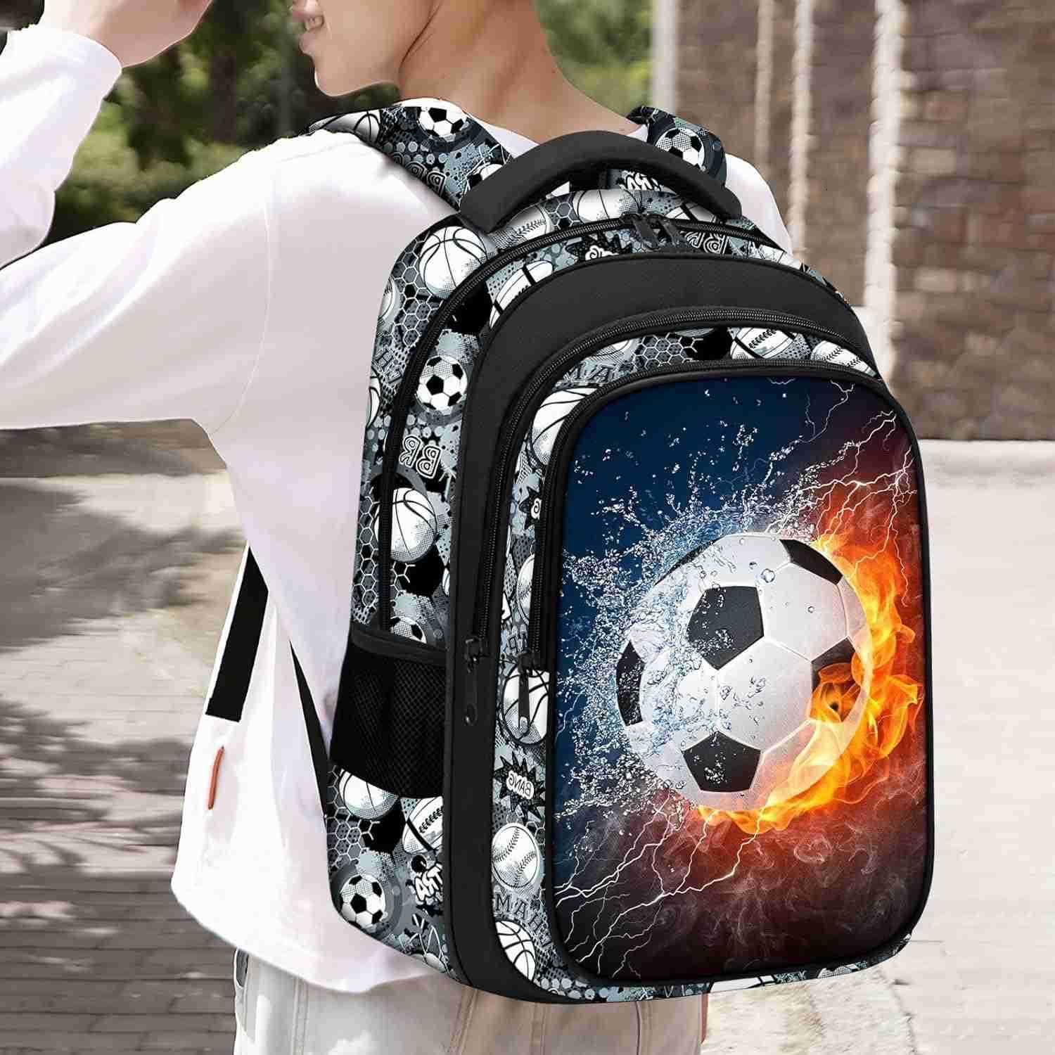 Backpack for Boys Soccer Boys Backpack for Kids Children Teens Elementary Middle School 17 Sport Bookbag Travel Back Pack for Age 618Z250906