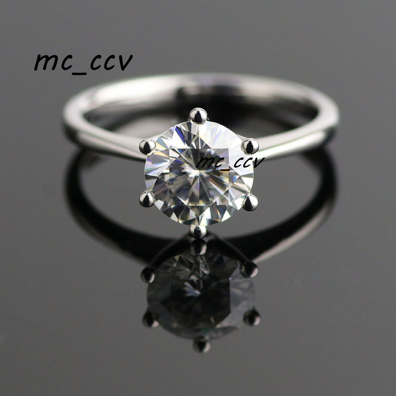 Provence Jewelry 10k 14k 18k White Gold Six Prongs Moissanite Rings Gift for Women Classic Style DHL FedEx