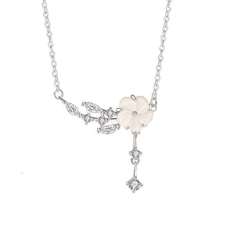 DHpet Real - shot Camellia Necklace for Women - S925 Silver Dainty and Design