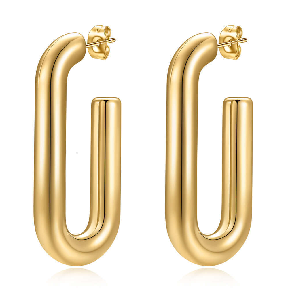 DHpet 2025 Winter: Women's European - American Ins - style Stainless - steel U - shaped Open - end Earrings