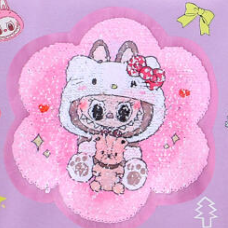 Labubu clothe Girls' Cotton Sweatshirt Children's Autumn Sweatshirt Girls' Double-sided Glitter Print Sweat baby girl clothe childrens 