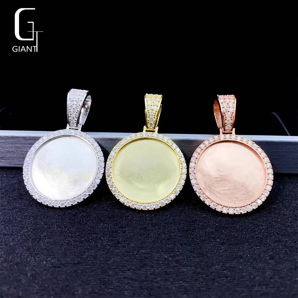 New Trend Hip Hop Jewelry Custom Memorial Photo Moissanite Pendant 925 Silver VVS Iced Out Moissanite 305mm Pendant