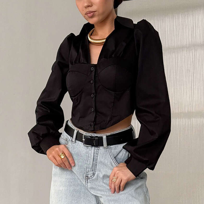 Autumn Winter New French Style Sexy Slim White Long Sleeve Shirt For Women With Design Sense, Elegant And Fashionable Commuting B3