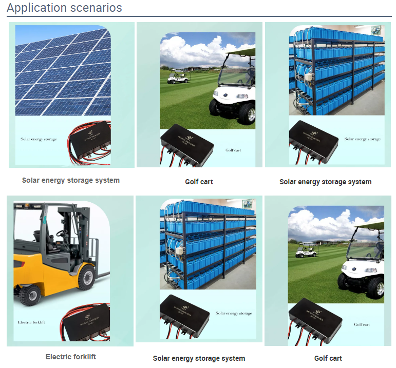 72V Battery Equalizer 6 x 12V Batteries Voltage Balancer Charger for Gel Flood AGM Lead Acid Lithium Battery
