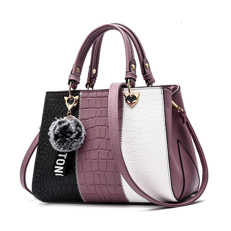 Women's New Style Elegant Single Shoulder Handbag Korean Fashion Simple Crossbody Color Block Large Bag