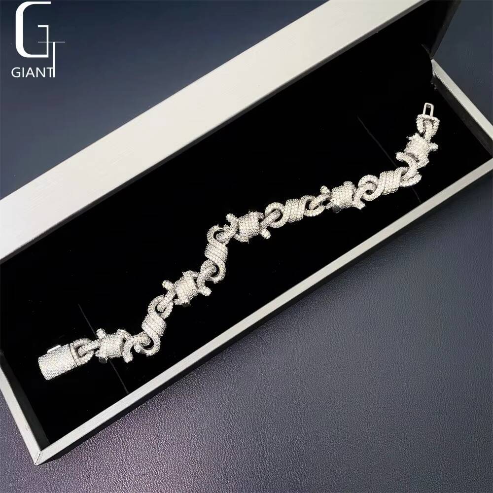 New Design Bracelet Iced Out Hip Hop Jewelry 925 Silver Moissanite Diamond Bracelets Lucky Chain Bracelets Unisex