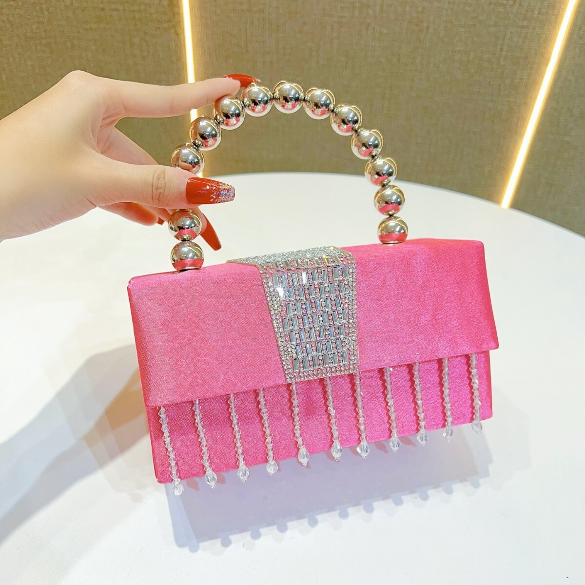 2025 new collection Inlaid Rhinestone Sequin Small Square Bag Banquet Women's Crossbody Bag Banquet Bag Autumn Women's Shoulder Bag Handbag 
