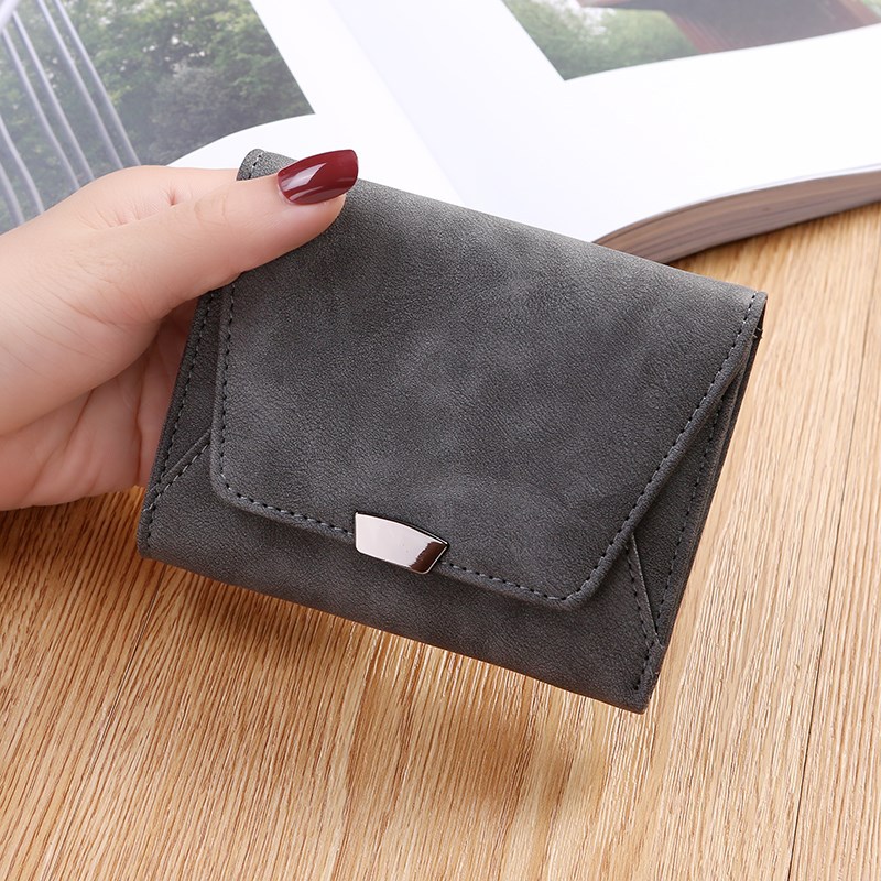 2025 New Korean Style Minimalist Women Wallet Short Foldable Mini Vintage Small Wallet for Students