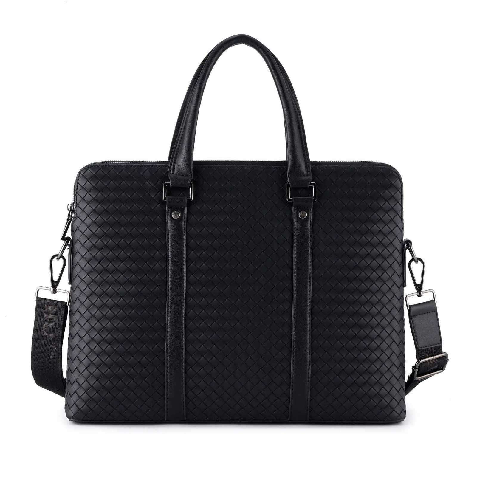 SEMALAYA New mens briefcase single shoulder crossbody woven double casual Korean tide computer portable mens bag wholesale Z250906