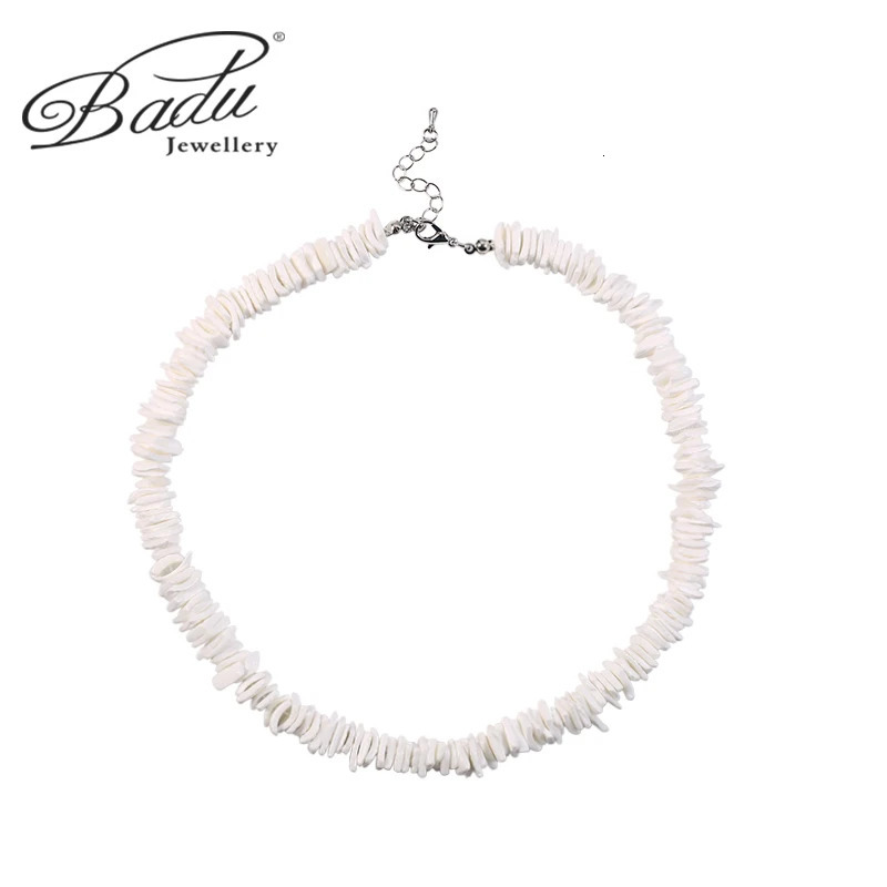 Badu Bohemia White Natural Shell Necklace Irregular Gravel Chip Puka Shell Necklace Women Choker Fashion Summer Beach Jewelry 250906