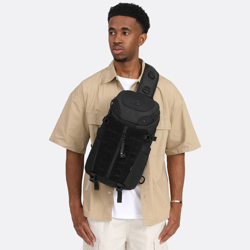 OZUKO men's tactical chest senior crossbody bag outdoor waterproof portable one-shoulder backpack for men